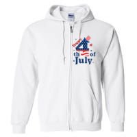 Happy 4th Of July Patriotic American Us Flag Full Zip Hoodie