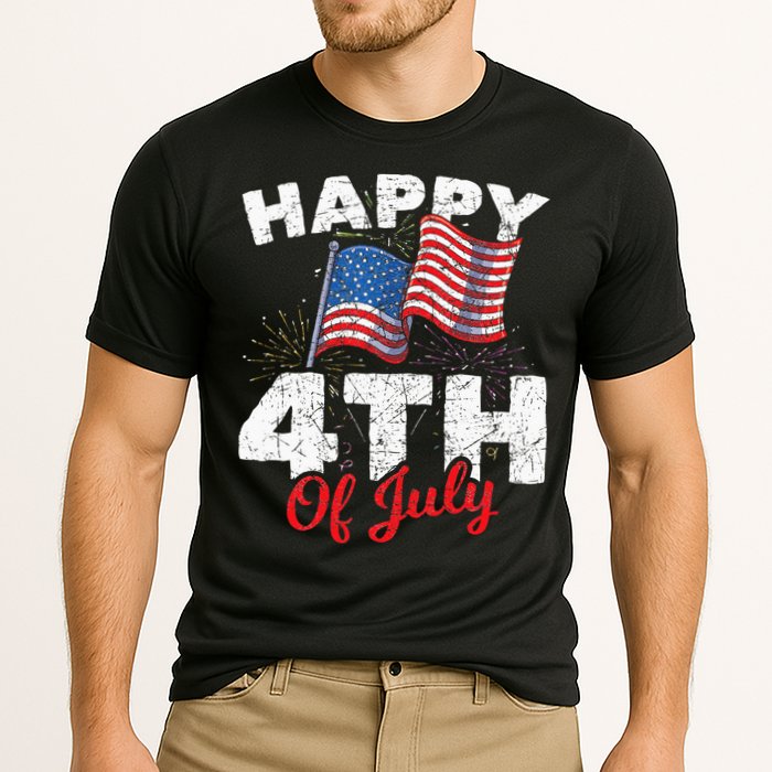 Happy 4th Of July Patriotic American US Flag 4th Of July Cooling Performance Crew T-Shirt