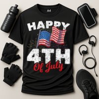 Happy 4th Of July Patriotic American US Flag 4th Of July Cooling Performance Crew T-Shirt