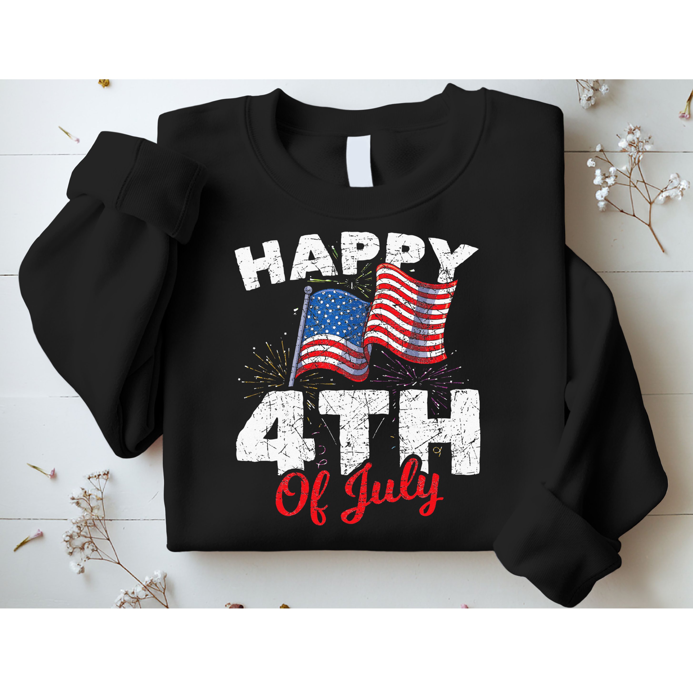 Happy 4th Of July Patriotic American US Flag 4th Of July Sweatshirt