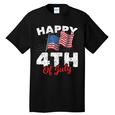 Happy 4th Of July Patriotic American US Flag 4th Of July Tall T-Shirt