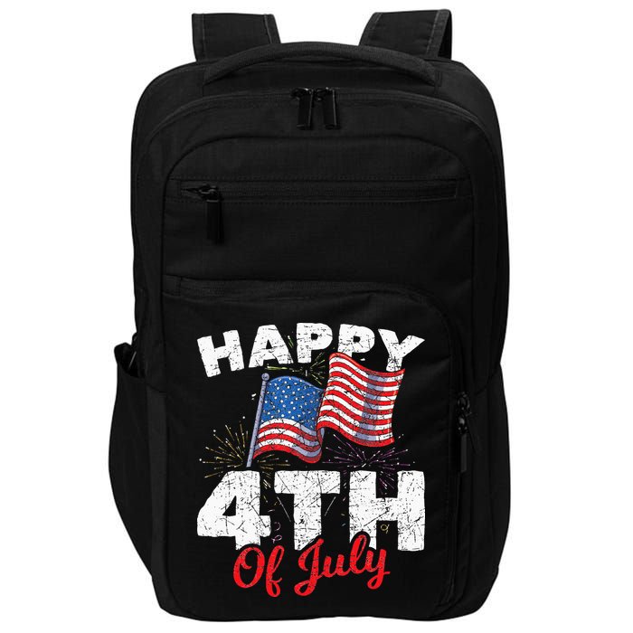 Happy 4th Of July Patriotic American US Flag 4th Of July Impact Tech Backpack