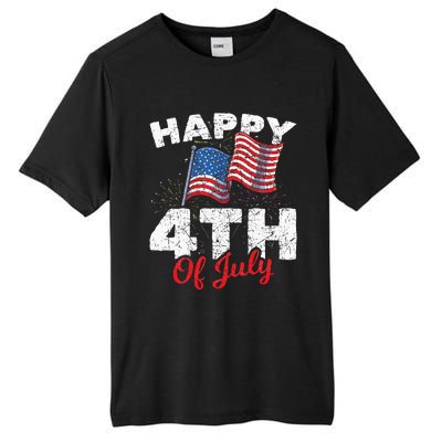 Happy 4th Of July Patriotic American US Flag 4th Of July Tall Fusion ChromaSoft Performance T-Shirt