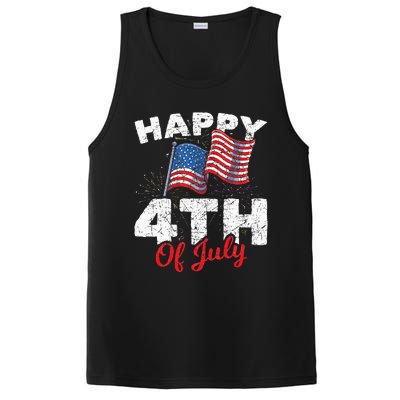 Happy 4th Of July Patriotic American US Flag 4th Of July PosiCharge Competitor Tank