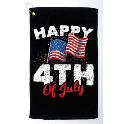 Happy 4th Of July Patriotic American US Flag 4th Of July Golf Towel