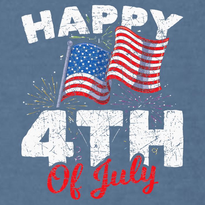 Happy 4th Of July Patriotic American US Flag 4th Of July Garment-Dyed Sweatshirt