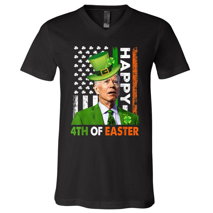 Happy 4th Of Easter Joe Biden St Patricks Day V-Neck T-Shirt