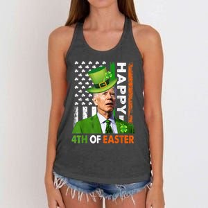 Happy 4th Of Easter Joe Biden St Patricks Day Women's Knotted Racerback Tank