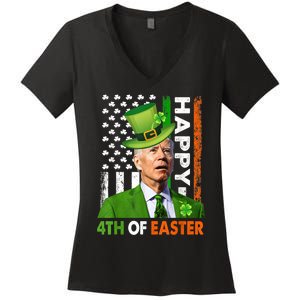 Happy 4th Of Easter Joe Biden St Patricks Day Women's V-Neck T-Shirt