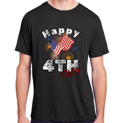 Happy 4th Of July Patriotic American Independence Day Adult ChromaSoft Performance T-Shirt