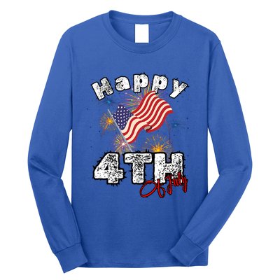 Happy 4th Of July Patriotic American Independence Day Long Sleeve Shirt