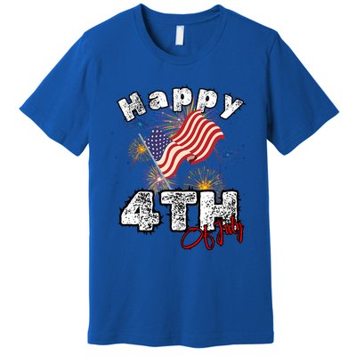 Happy 4th Of July Patriotic American Independence Day Premium T-Shirt