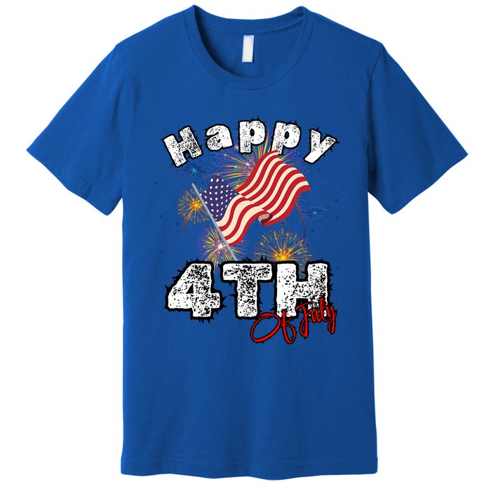 Happy 4th Of July Patriotic American Independence Day Premium T-Shirt