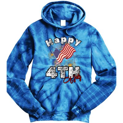 Happy 4th Of July Patriotic American Independence Day Tie Dye Hoodie