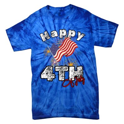 Happy 4th Of July Patriotic American Independence Day Tie-Dye T-Shirt