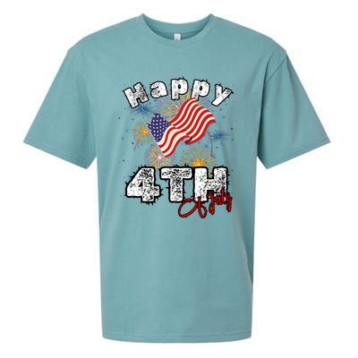 Happy 4th Of July Patriotic American Independence Day Sueded Cloud Jersey T-Shirt