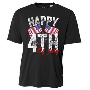 Happy 4th Of July American Flag Usa Patriotic Cooling Performance Crew T-Shirt