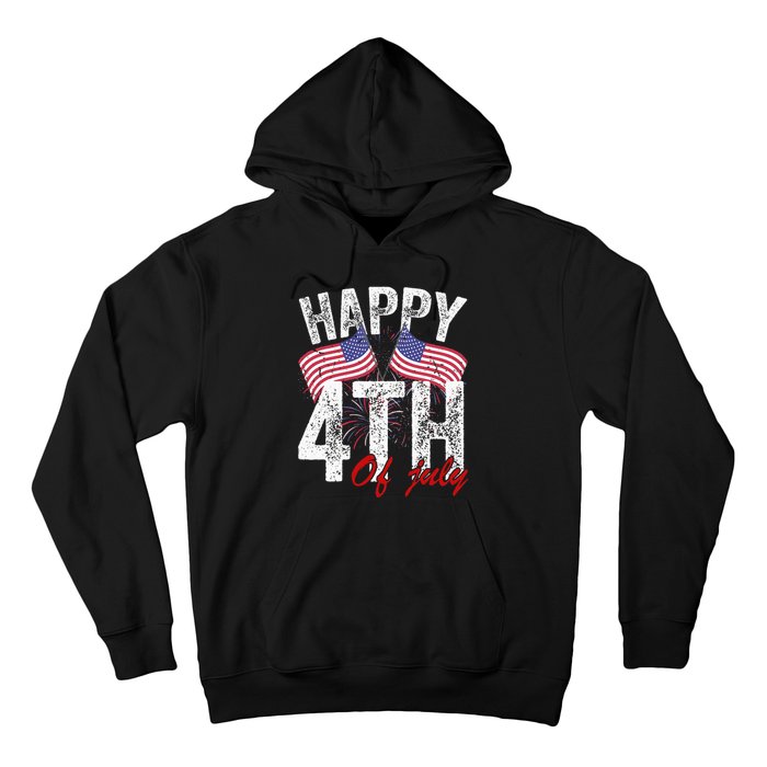 Happy 4th Of July American Flag Usa Patriotic Hoodie