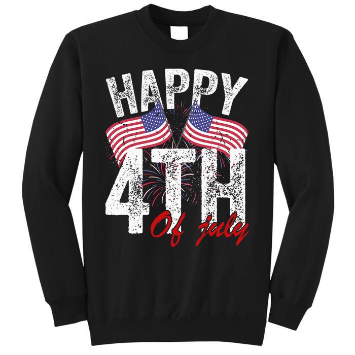 Happy 4th Of July American Flag Usa Patriotic Sweatshirt