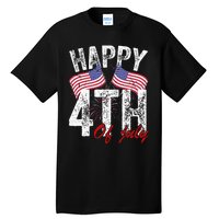 Happy 4th Of July American Flag Usa Patriotic Tall T-Shirt