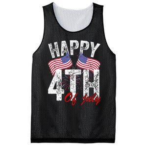 Happy 4th Of July American Flag Usa Patriotic Mesh Reversible Basketball Jersey Tank