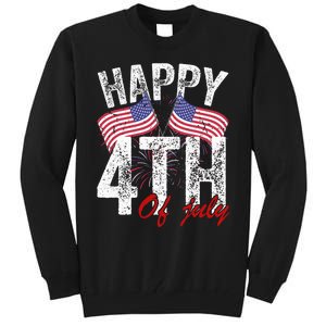 Happy 4th Of July American Flag Usa Patriotic Tall Sweatshirt