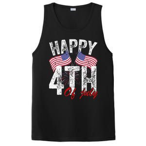 Happy 4th Of July American Flag Usa Patriotic PosiCharge Competitor Tank