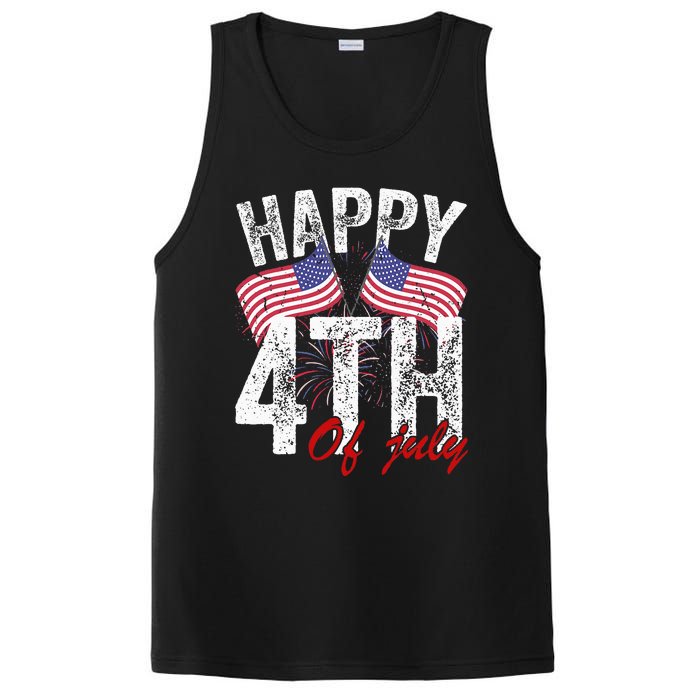 Happy 4th Of July American Flag Usa Patriotic PosiCharge Competitor Tank