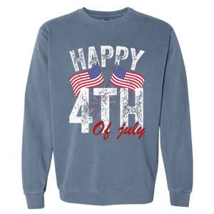 Happy 4th Of July American Flag Usa Patriotic Garment-Dyed Sweatshirt