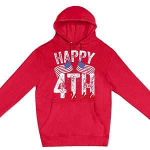 Happy 4th Of July American Flag Usa Patriotic Premium Pullover Hoodie