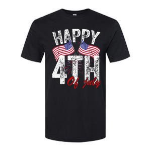 Happy 4th Of July American Flag Usa Patriotic Softstyle CVC T-Shirt