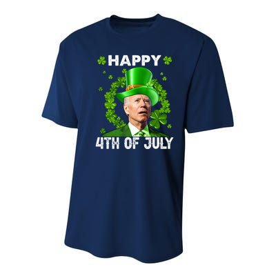 Happy 4th Of July Joe Biden St Patrick's Day Youth Performance Sprint T-Shirt