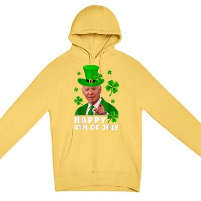 Happy 4th Of July Anti Joe Biden Shamrock St Patricks Day Premium Pullover Hoodie