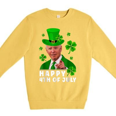 Happy 4th Of July Anti Joe Biden Shamrock St Patricks Day Premium Crewneck Sweatshirt