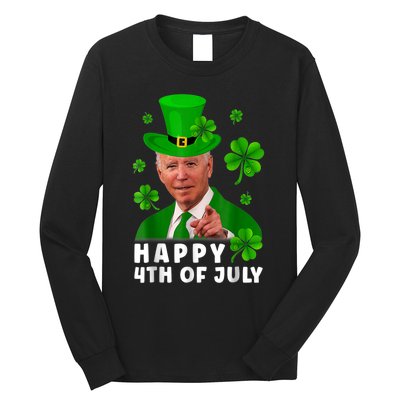 Happy 4th Of July Anti Joe Biden Shamrock St Patricks Day Long Sleeve Shirt