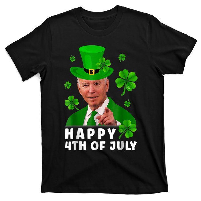 Happy 4th Of July Anti Joe Biden Shamrock St Patricks Day T-Shirt