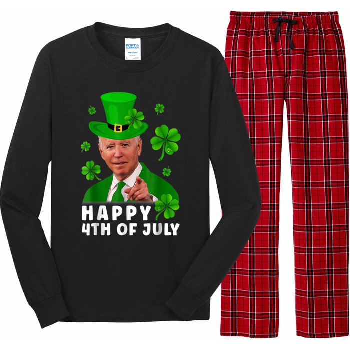 Happy 4th Of July Anti Joe Biden Shamrock St Patricks Day Long Sleeve Pajama Set