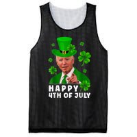 Happy 4th Of July Anti Joe Biden Shamrock St Patricks Day Mesh Reversible Basketball Jersey Tank