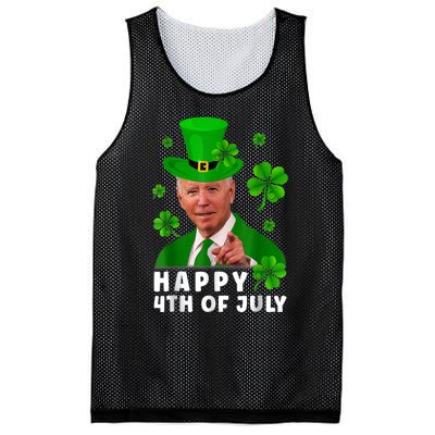 Happy 4th Of July Anti Joe Biden Shamrock St Patricks Day Mesh Reversible Basketball Jersey Tank