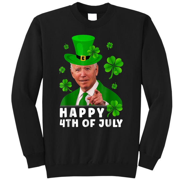 Happy 4th Of July Anti Joe Biden Shamrock St Patricks Day Tall Sweatshirt