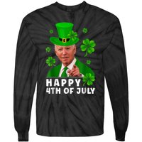 Happy 4th Of July Anti Joe Biden Shamrock St Patricks Day Tie-Dye Long Sleeve Shirt