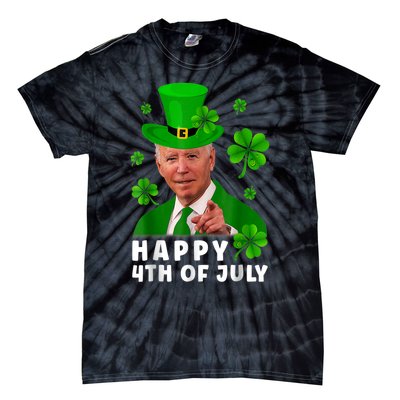 Happy 4th Of July Anti Joe Biden Shamrock St Patricks Day Tie-Dye T-Shirt