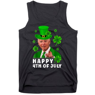 Happy 4th Of July Anti Joe Biden Shamrock St Patricks Day Tank Top