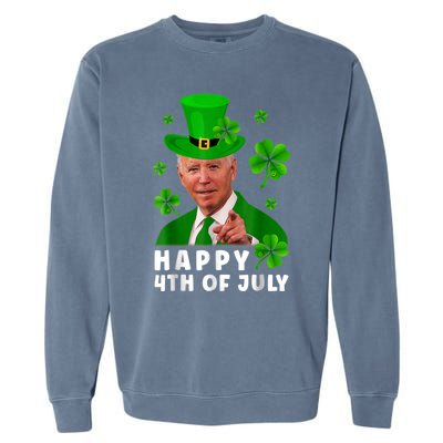 Happy 4th Of July Anti Joe Biden Shamrock St Patricks Day Garment-Dyed Sweatshirt