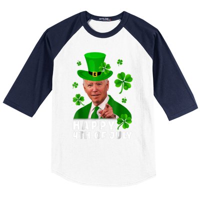 Happy 4th Of July Anti Joe Biden Shamrock St Patricks Day Baseball Sleeve Shirt