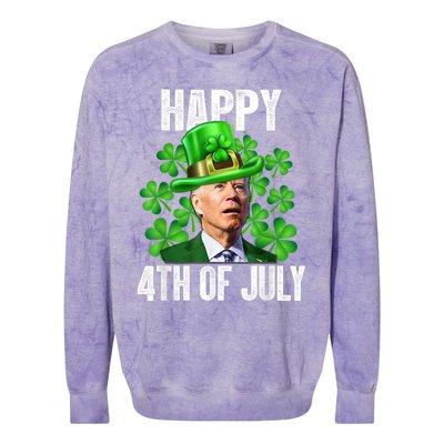 Happy 4th Of July Confused Funny Joe Biden St Patricks Day Colorblast Crewneck Sweatshirt