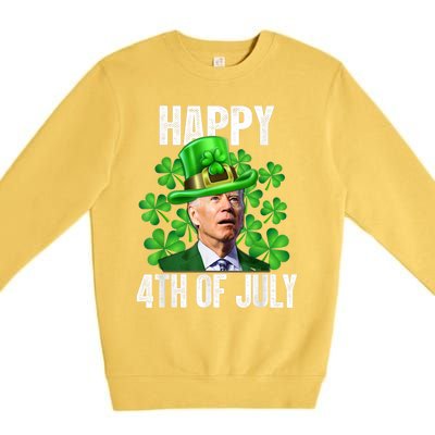 Happy 4th Of July Confused Funny Joe Biden St Patricks Day Premium Crewneck Sweatshirt