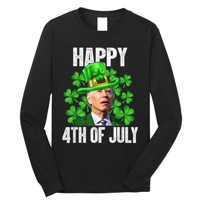 Happy 4th Of July Confused Funny Joe Biden St Patricks Day Long Sleeve Shirt