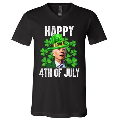 Happy 4th Of July Confused Funny Joe Biden St Patricks Day V-Neck T-Shirt