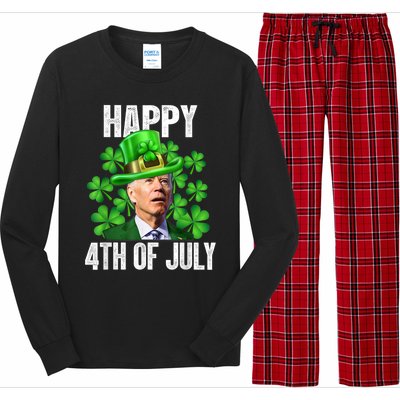 Happy 4th Of July Confused Funny Joe Biden St Patricks Day Long Sleeve Pajama Set